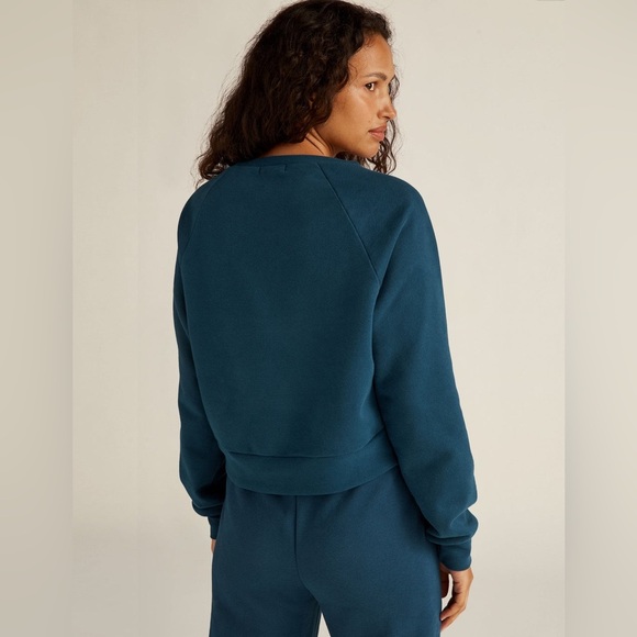 *NWT* BEYOND YOGA UPLIFT CROPPED PULLOVER BLUE GEM - Picture 7 of 8